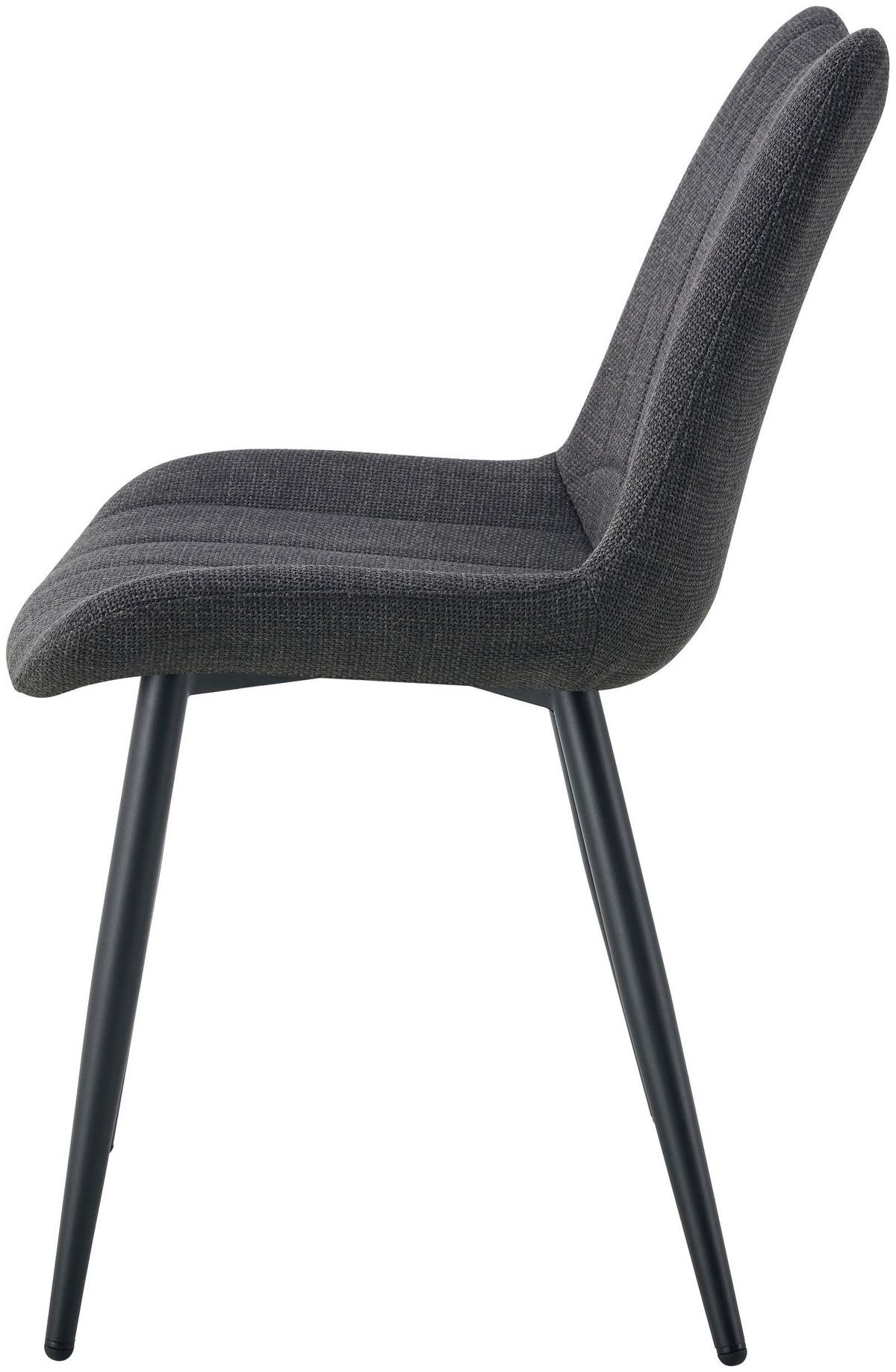 STUHL Lotta anthrazit 2er Set - Anthrazit/Schwarz, Textil/Metall (53/86/59cm) - Xonox