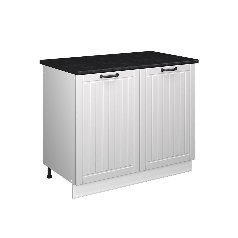 SPÜLENUNTERSCHRANK Fame-Line, Weiß Landhaus/Weiß, 100 cm, AP Anthrazit - Weiß, Holzwerkstoff (100/82/60cm) - Vicco
