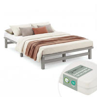 HOLZBETT mit Matratze 120/200 cm grau - Grau, Holz (120/200cm) - Homestyle4u