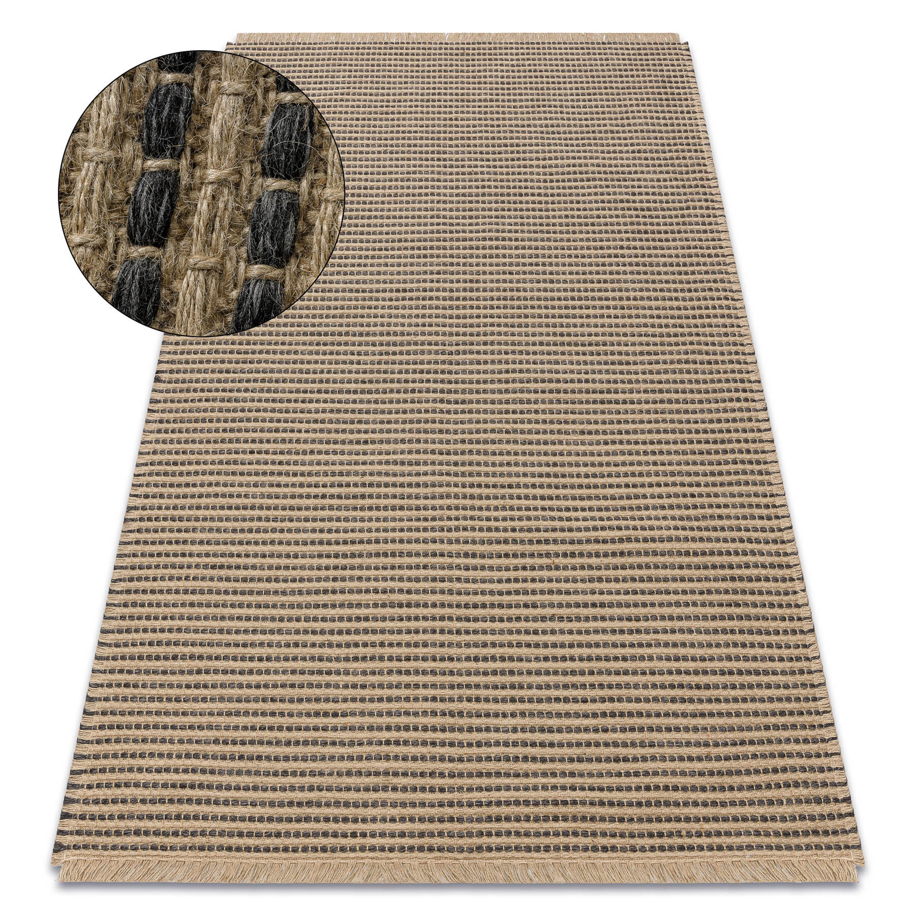 TEPPICH Jute 140/190 cm - Schwarz, Textil (140/190cm) - rugsX