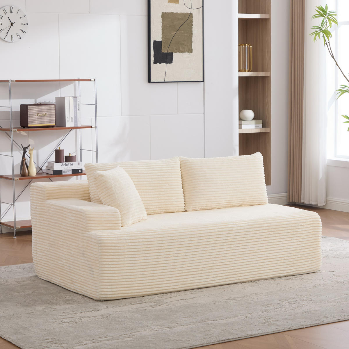 SOFAELEMENT 172/99/74.5 cm Elfenbein Chenillestoff - Ecru, Textil (99/74.5/172cm) - Oxeza