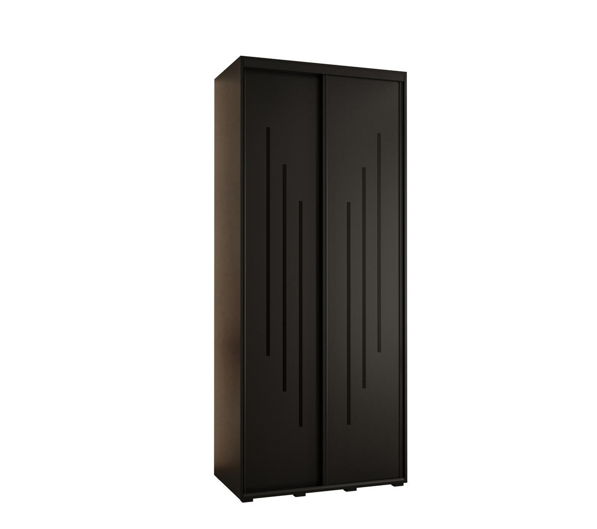 SCHWEBETÜRENSCHRANK 235,2/110/60 2-türig - Schwarz, Holz/Metall (110/235/60cm) - Abiks Möbel