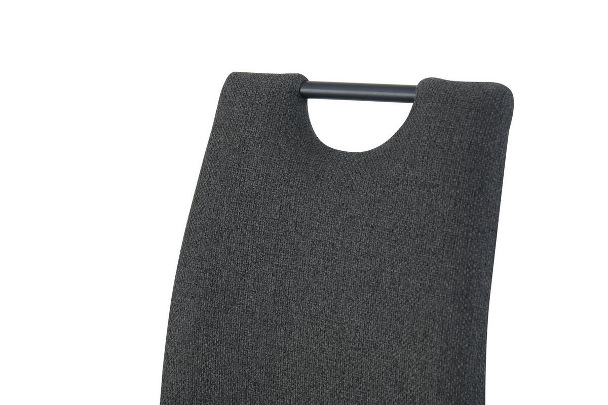 SCHWINGER-STUHL 2er Set Kairo Stühle in Anthrazit - gemütliches Design - B/H/T: 43x98x59 cm - Anthrazit, Textil (59/98/43cm)