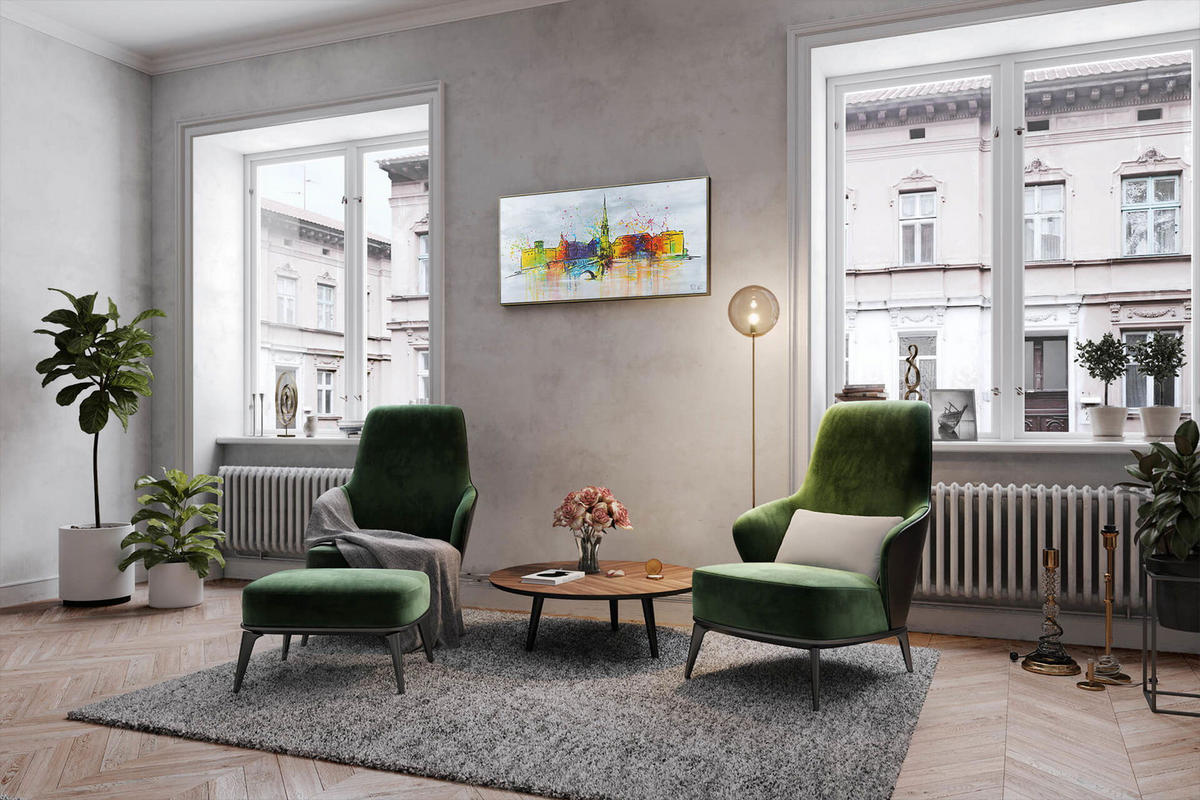 ACRYLBILD HANDGEMALT 120/60 cm - Multicolor/Grau, Holz/Textil (1.7/60cm) - KUNSTLOFT