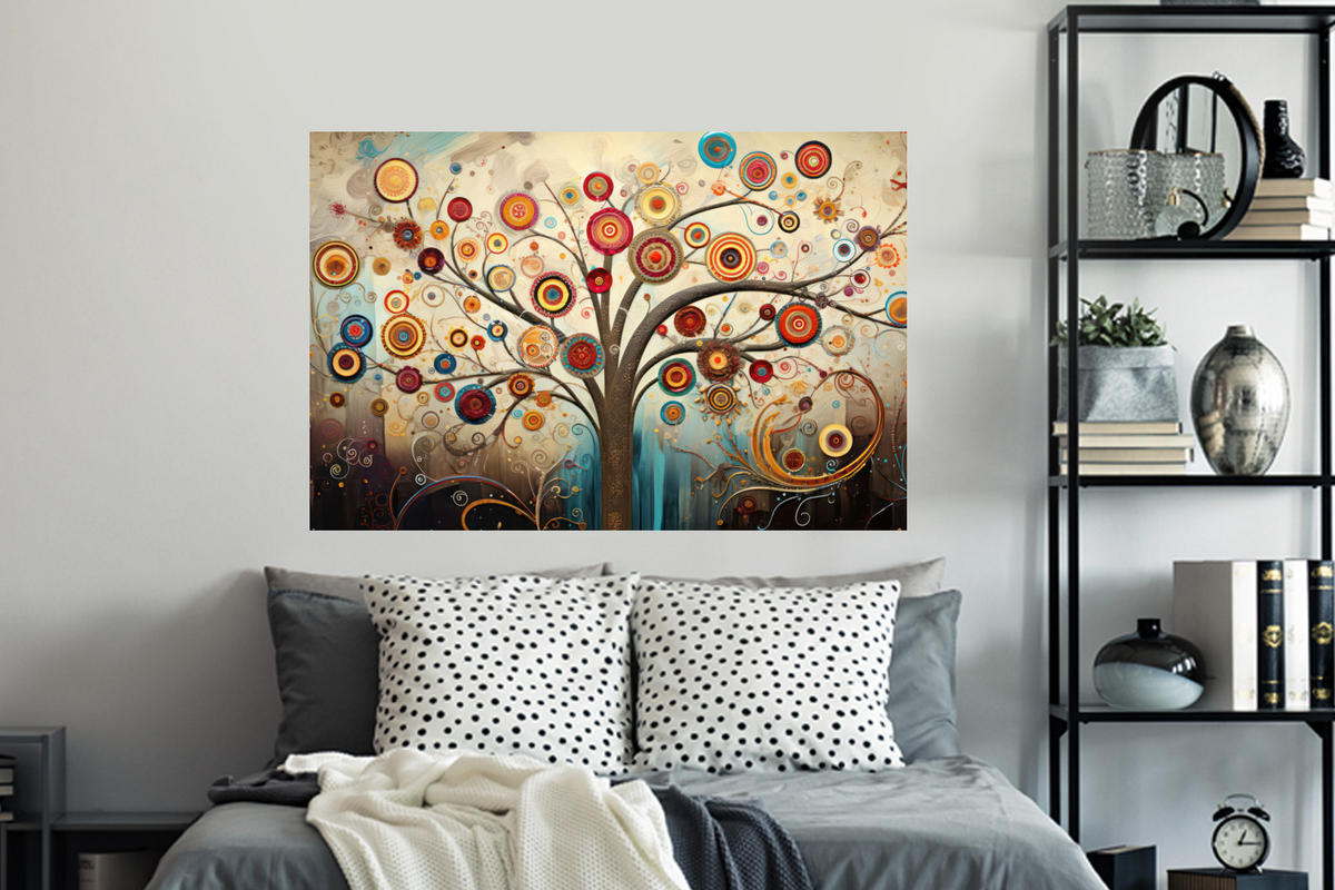 WANDTATTOO Baum - Baum des Lebens - Farbe 120x80 cm - Braun, Kunststoff (120/80/0.1cm) - MuchoWow