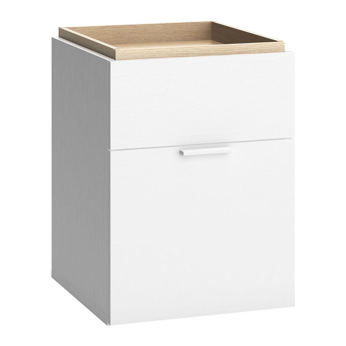 NACHTTISCH mit 2 weißen Schubladen und Holzplatte - 4you - Weiß, Holzwerkstoff (40.5/55.5/42cm) - Calicosy