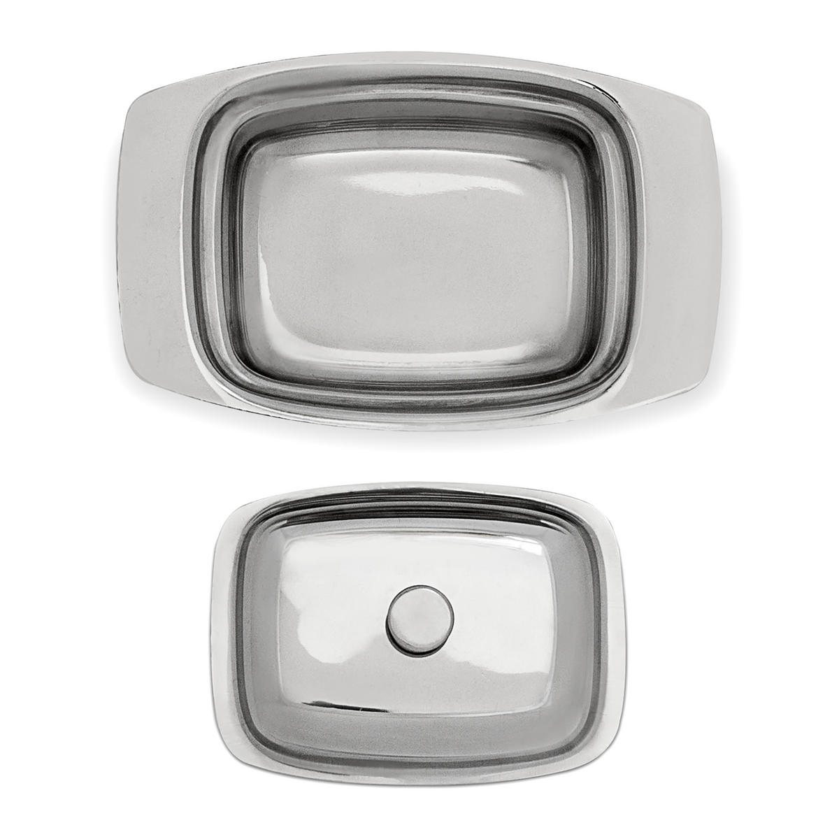 MISKA na maslo - strieborná, kov (19.5/6/13cm) - Relaxdays