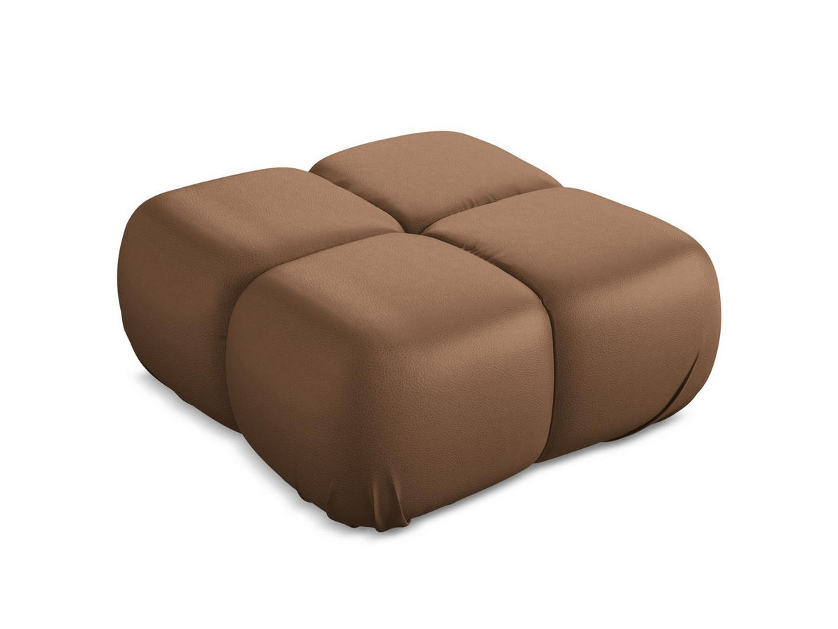 POUF Kunstleder Braun - Lila/Schwarz, Leder/Kunststoff (95/41/95cm) - Makamii