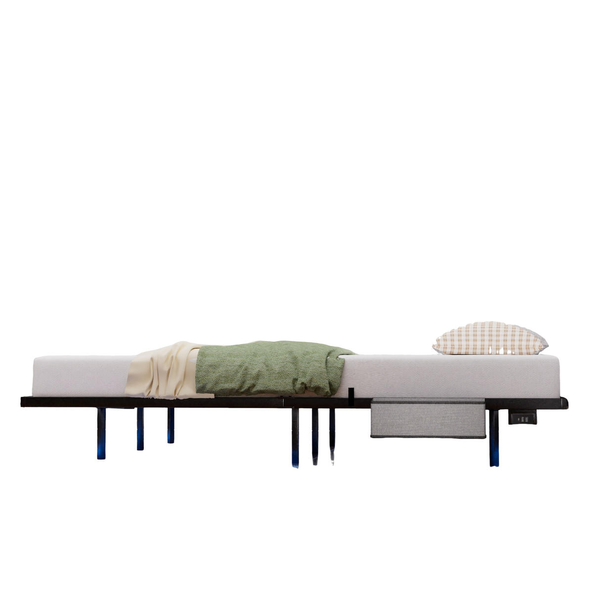 METALLBETT 160/200 cm Schwarz mit LED-Beleuchtung - Schwarz, Metall (160/200cm) - Oxeza