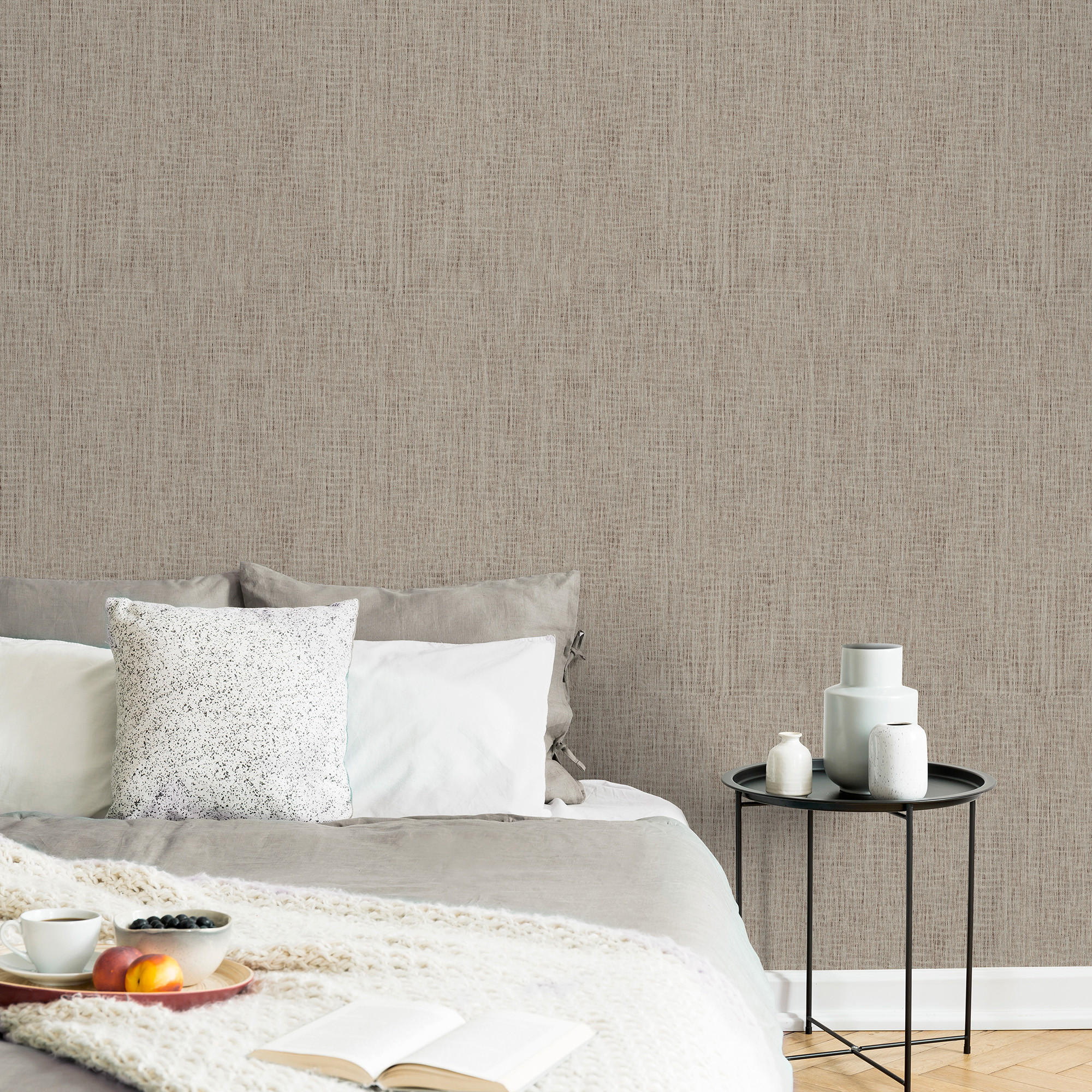 VLIESTAPETE - Canvas soft braun - Braun, Papier/Kunststoff (53/1000cm) - Superfresco Easy