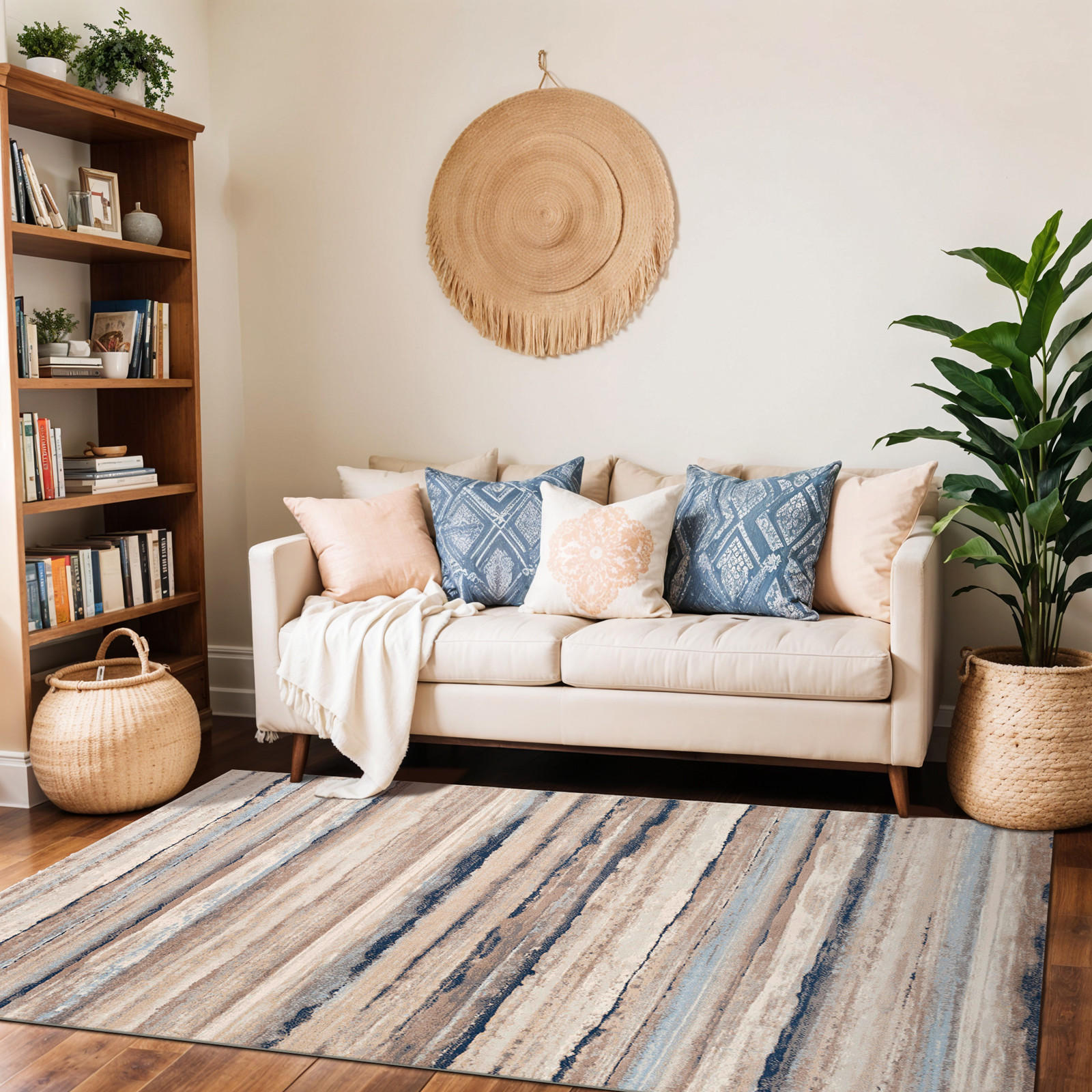 KURZFLORTEPPICH 120x170 cm Mehrfarbig - Grau, Naturmaterialien/Textil (140/200cm) - LIVABLISS