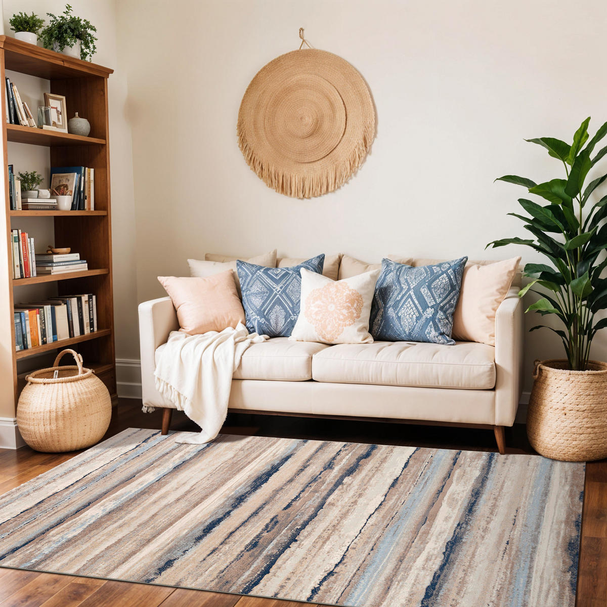 KURZFLORTEPPICH 160/215 cm Mehrfarbig - Weiß, Naturmaterialien/Textil (160/215cm) - LIVABLISS