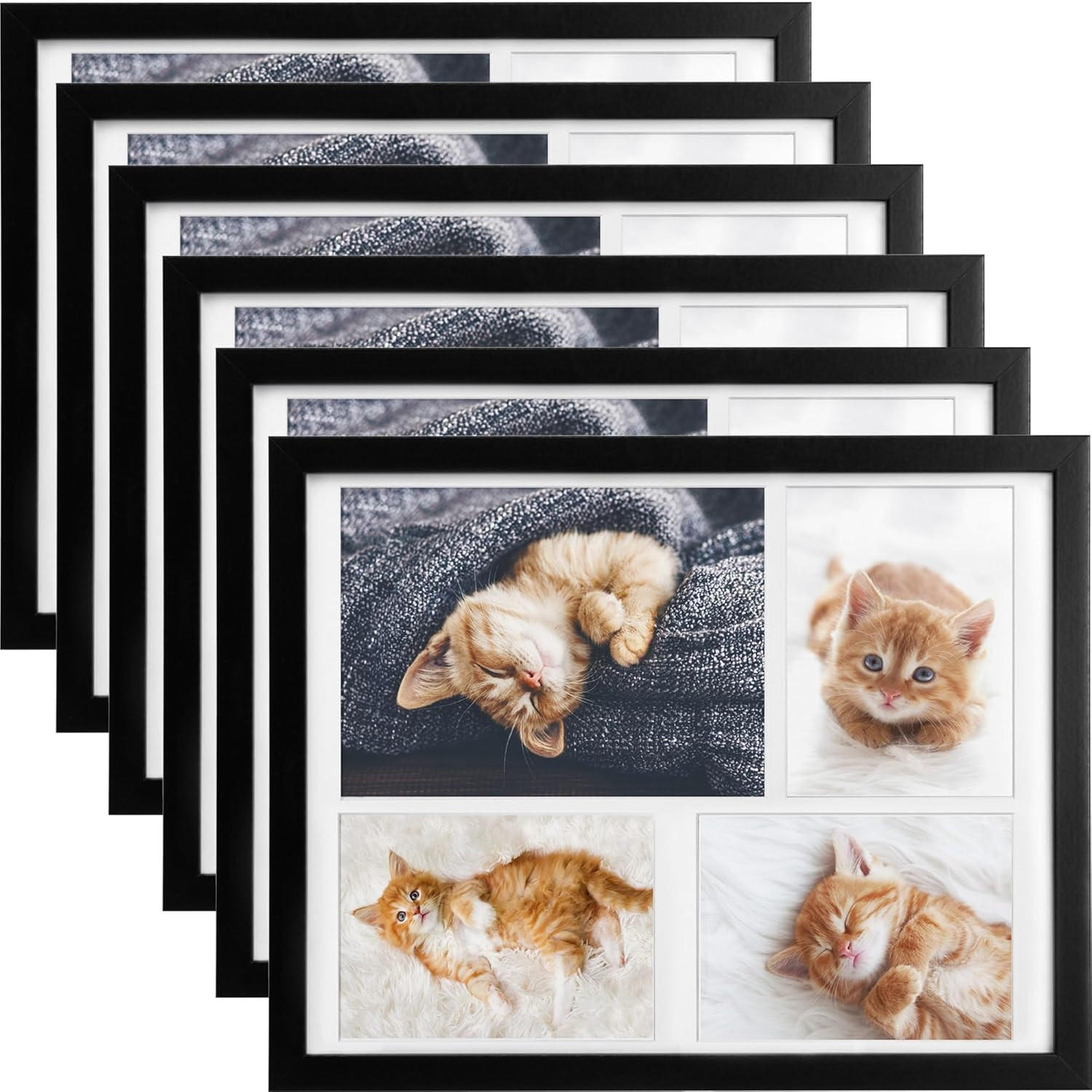 BILDERRAHMEN Galeria 15x21cm + 10x15cm Schwarz (6tlg) - Schwarz, Holzwerkstoff (30/2/37cm) - BoMoe