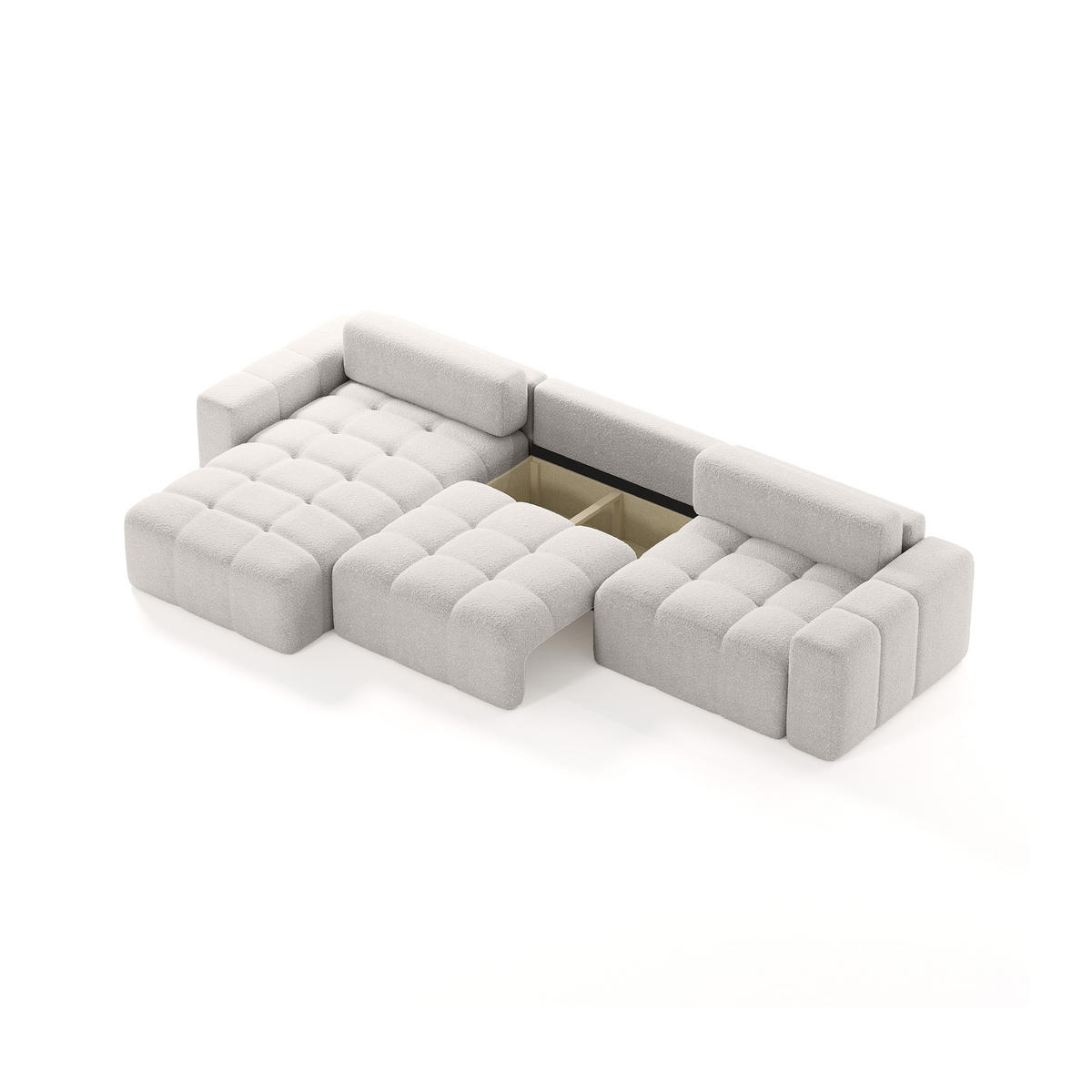 ECKSOFA RIFU SO 300x140 cm, Silber - Grau, Textil (346/185cm) - Fedve
