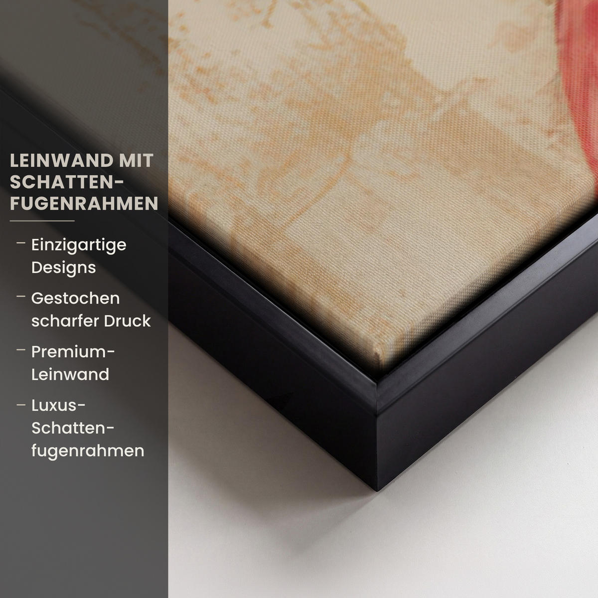 LEINWAND Bilder mit Rahmen - Weihnachten - Weihnachtsmann - Winter - Open Fireside - 150x100 - Dunkelrot, Textil (150/100cm) - MuchoWow
