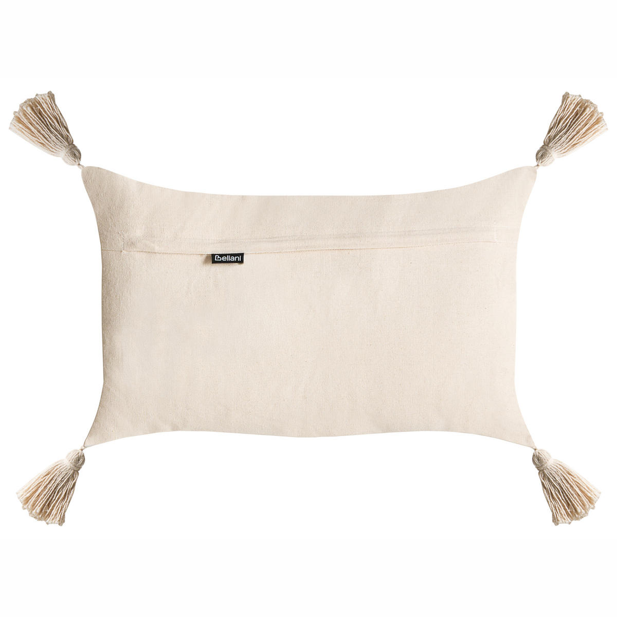 Dekokissen 2er-Set Hellbeige 45/45 cm Intsia - Beige/Weiß, Naturmaterialen (50/45cm) - Beliani