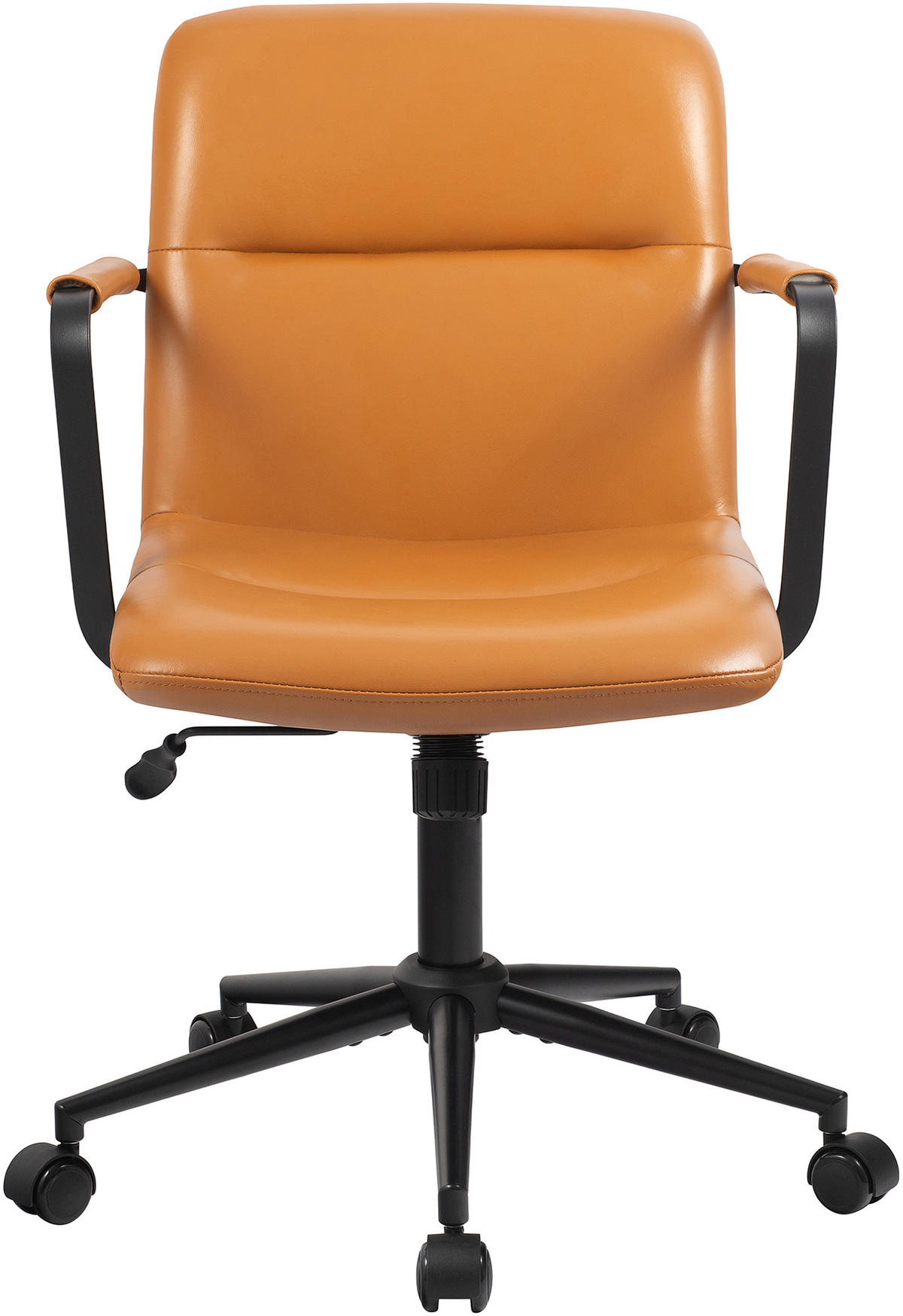 BÜROSTUHL Helix Echtleder braun - Schwarz/Braun, Leder/Metall (58/98/62cm) - TPFLiving