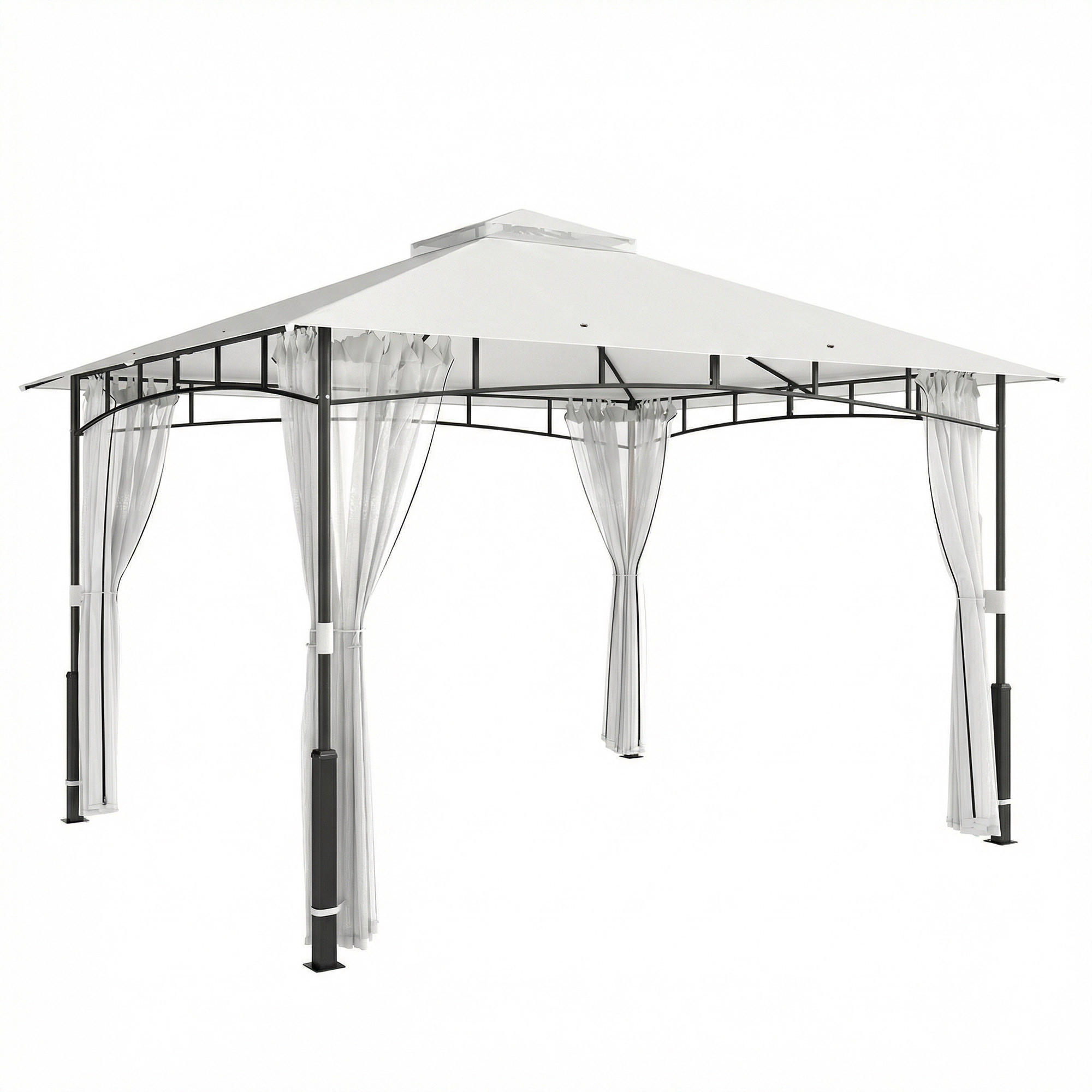 Outsunny PAVILON kovový polyester černý