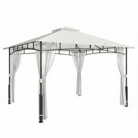 PAVILLON Metall Polyester Schwarz - Schwarz, Textil/Metall (300/275/360cm) - Outsunny