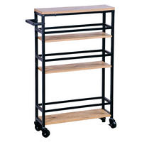 KÜCHENWAGEN mit Griff und Holzregalen Braun 50/15/81 cm - Braun, Holzwerkstoff (15/81/50cm) - Kesper