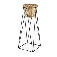 BLUMENTOPF Swen Natural Beige 33/33/80 cm Metall - Beige, Metall (80cm) - Mondex