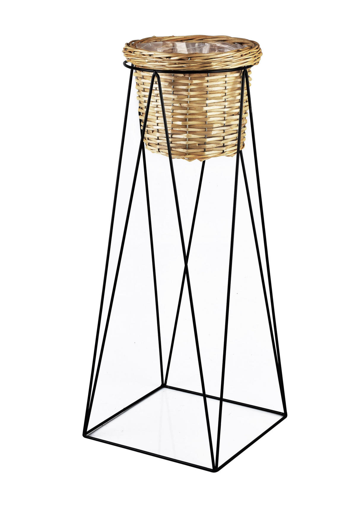 BLUMENTOPF Swen Natural Beige 33/33/80 cm Metall - Beige, Metall (80cm) - Mondex