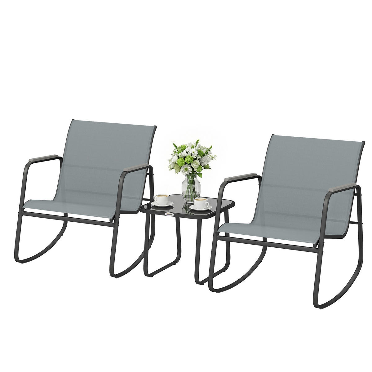 GARTEN-BEISTELLTISCHSET Grau 3 Stück - Grau, Naturmaterialien (79/61/78cm) - GiPP