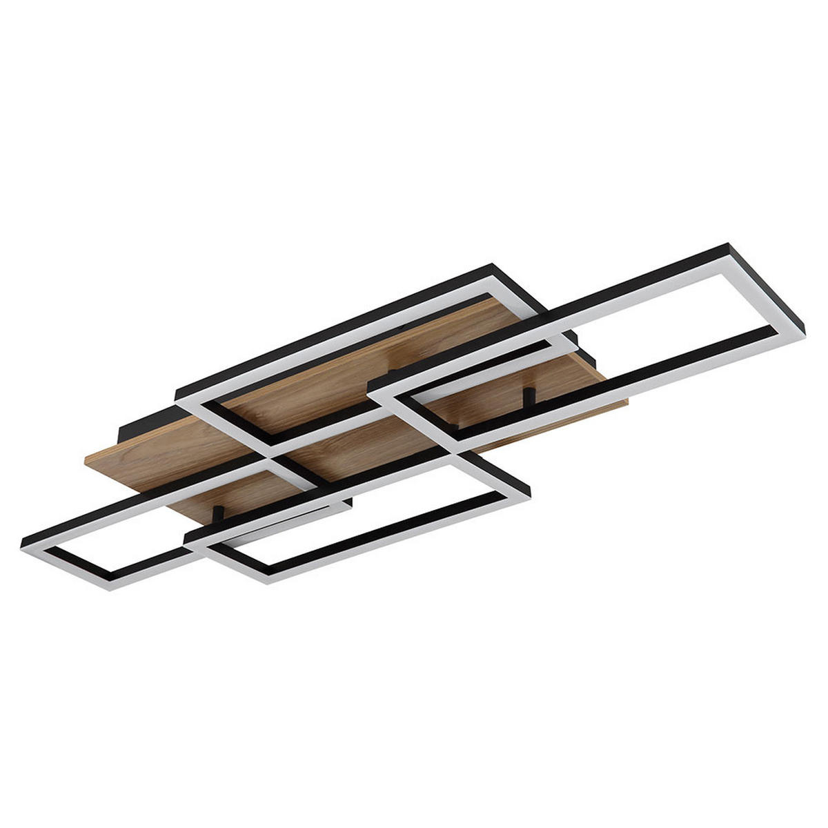LED DECKENLEUCHTE Holzoptik Braun - Braun, Metall (87.5/32.5/7.5cm) - Globo Lighting