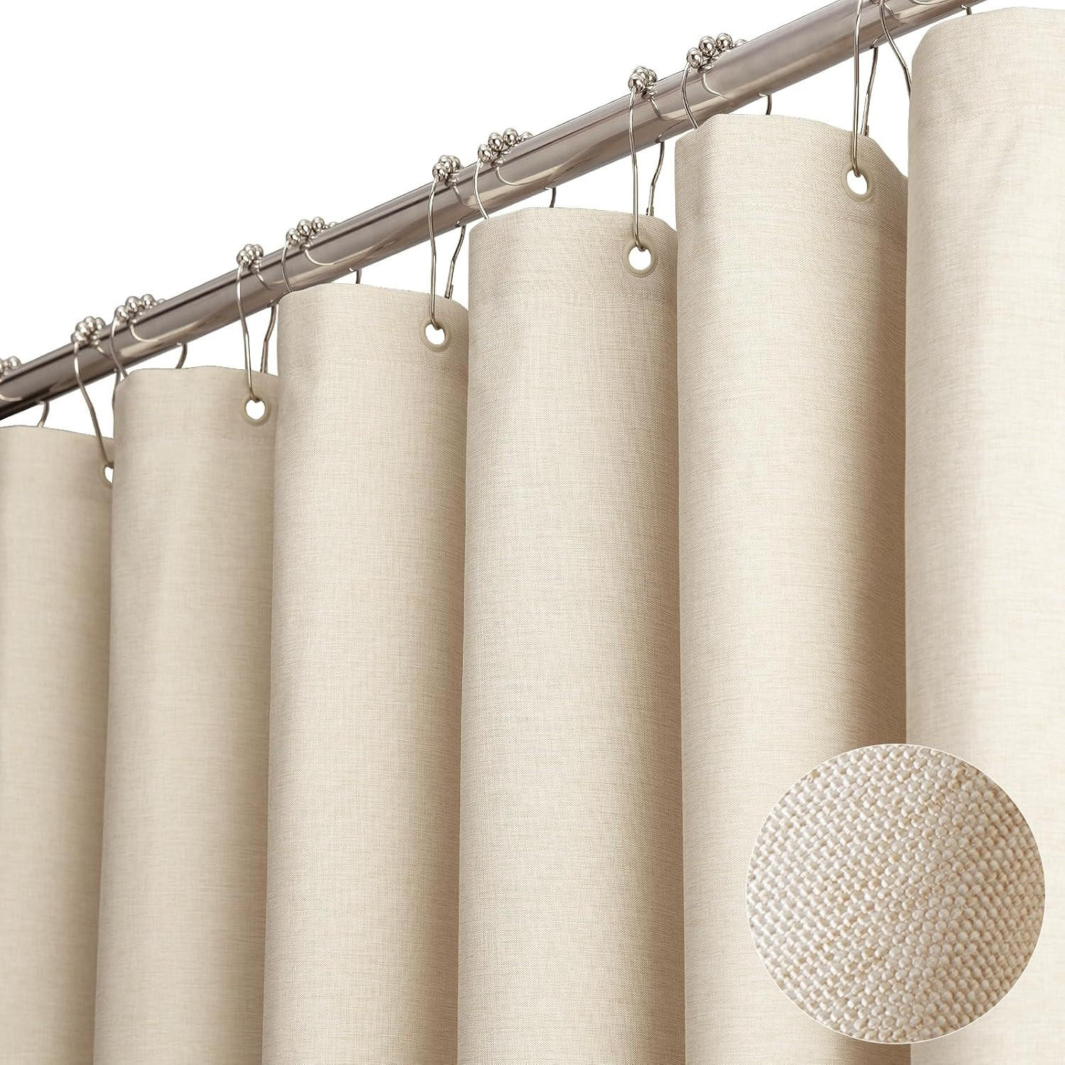 DUSCHVORHANG, beige, Leinenoptik, 180 x 200 cm - Beige, Textil (180/200cm)