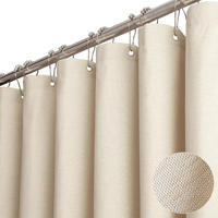 DUSCHVORHANG, beige, Leinenoptik, 180 x 200 cm - Beige, Textil (180/200cm)