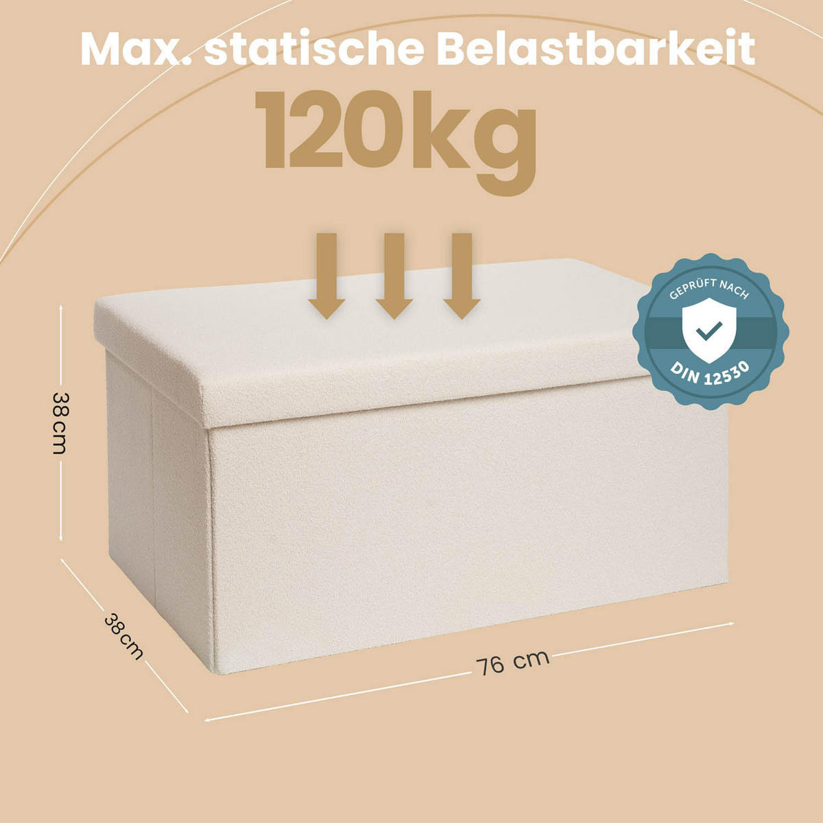 SITZBANK 76/38/38 cm, Beige - Beige, Kunststoff (38/38/76cm) - Blumtal