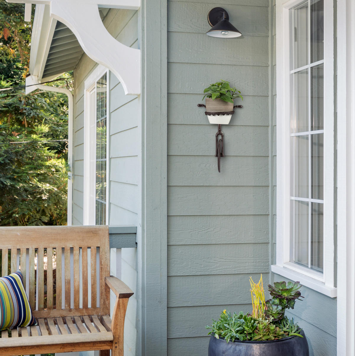 BLUMENHALTER - Dunkelbraun, Metall (23.5/35/17cm) - Relaxdays