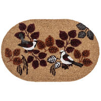 FUSSMATTE Naturfarben 40/60 cm Vogel Kokosfasern Toolik - Naturfarben, Textil (40/60cm) - Beliani