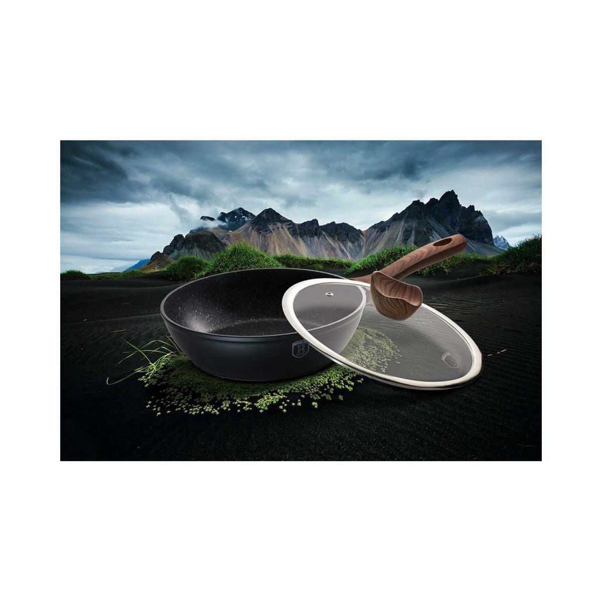 PFANNE Schwarz 24/24/6.5 cm BH1718 - Schwarz, Glas (24cm) - Berlinger Haus