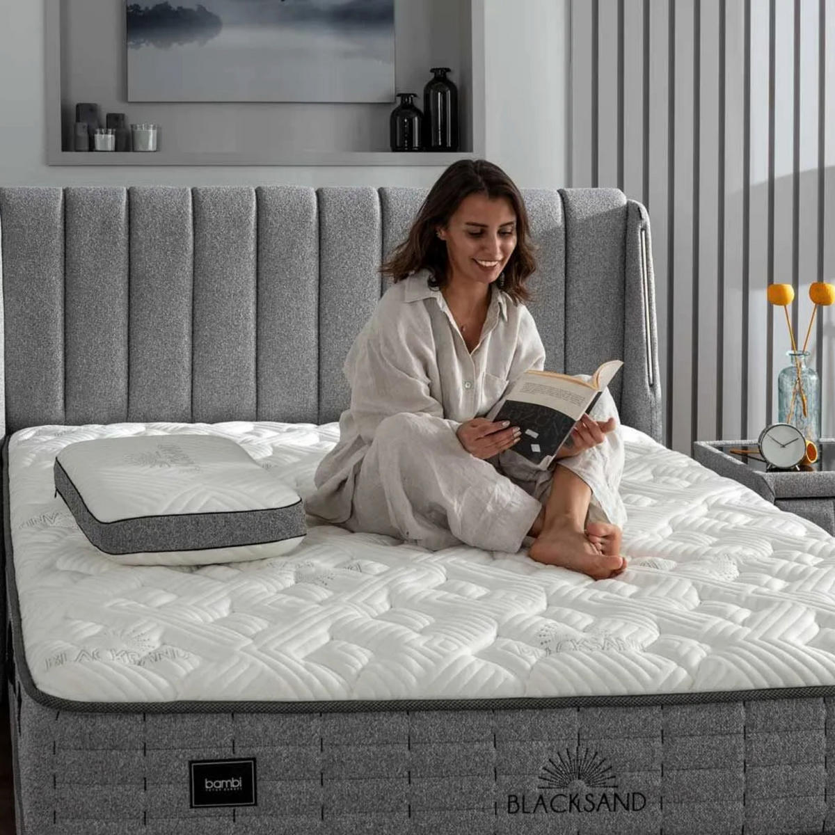 BOXBETT Blacksand 90x200 - Grau, Holz/Metall (90/200cm) - Bambi