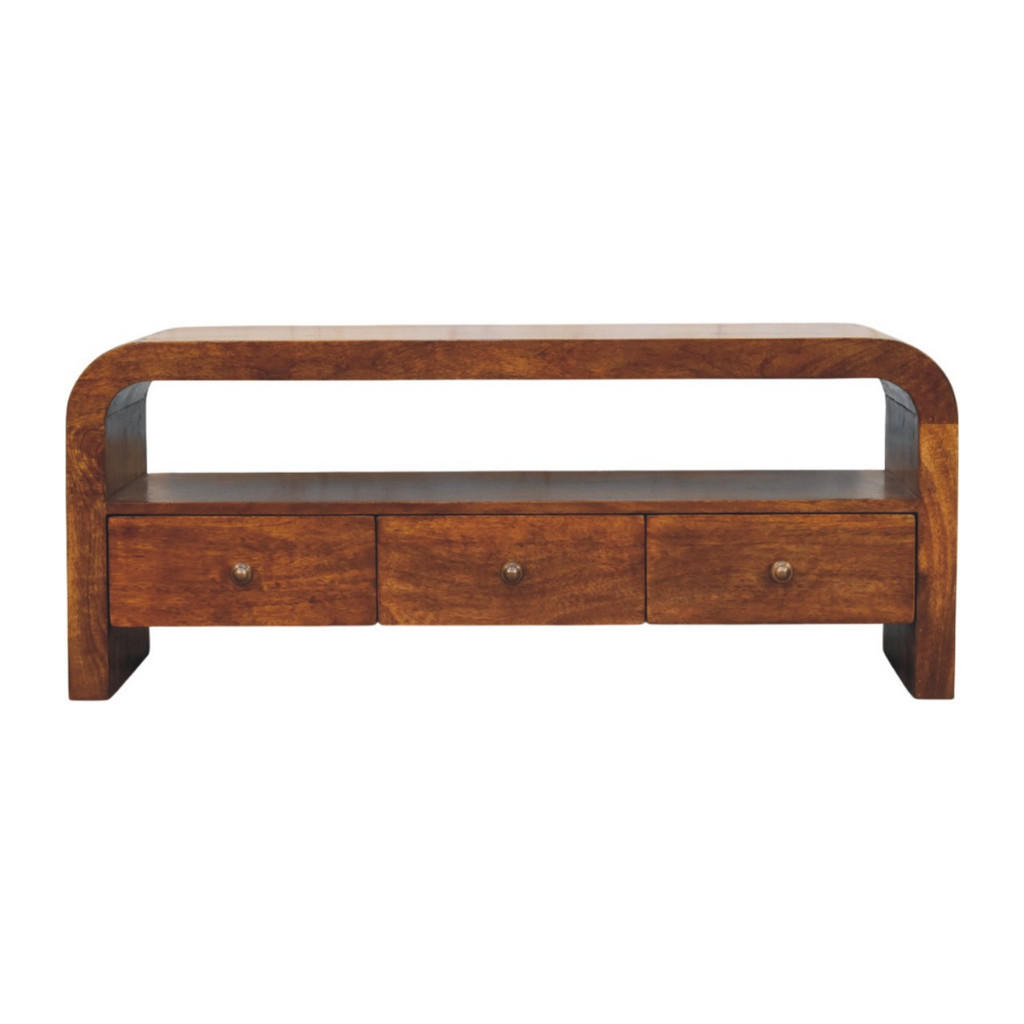 Artisan Furniture PŘÍDAVNÝ STOLEK s povrchem Amber Oak, prostor na desce stolu, hnědý