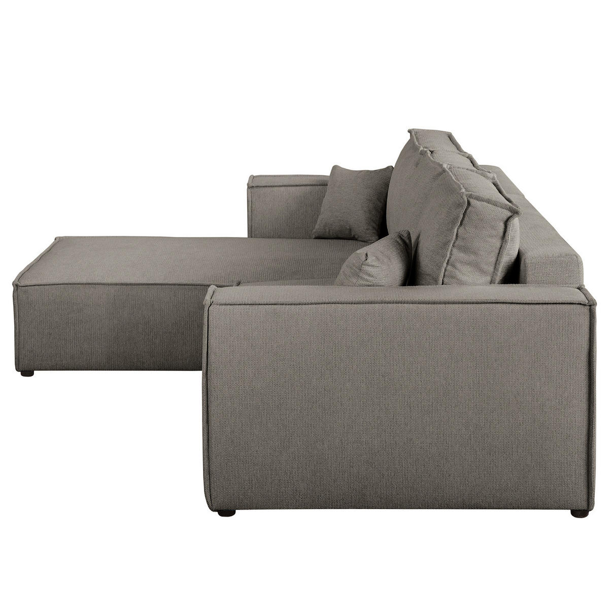 ECKSOFA mit Schlaffunktion - 290 cm - Schwarz/Grau, Kunststoff/Textil (290/185cm) - home24
