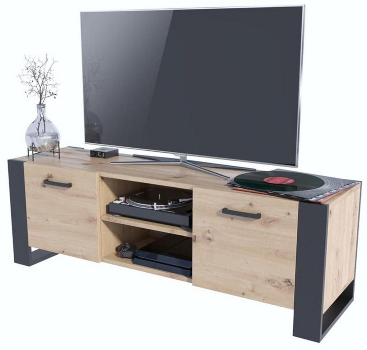FERNSEHKOMMODE ALBA BIS Artisan Eiche 185/43,6/50 cm - Eiche Artisan, Holzwerkstoff (150/50/43.6cm) - Matkam Möbel