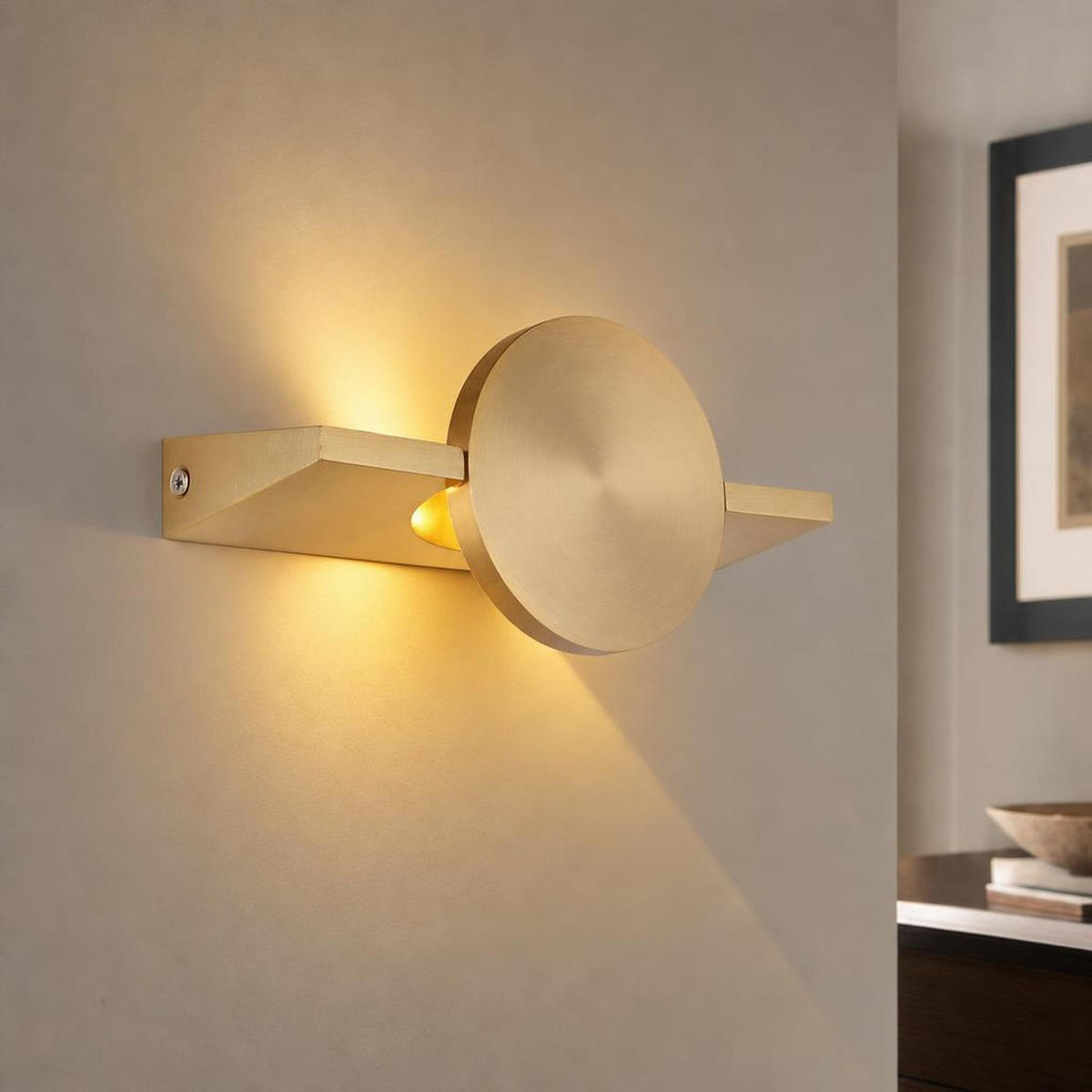 LED WANDLEUCHTE JASPER, Messing, Metall - Messingfarben, Metall (10/20/12cm) - Globo Lighting