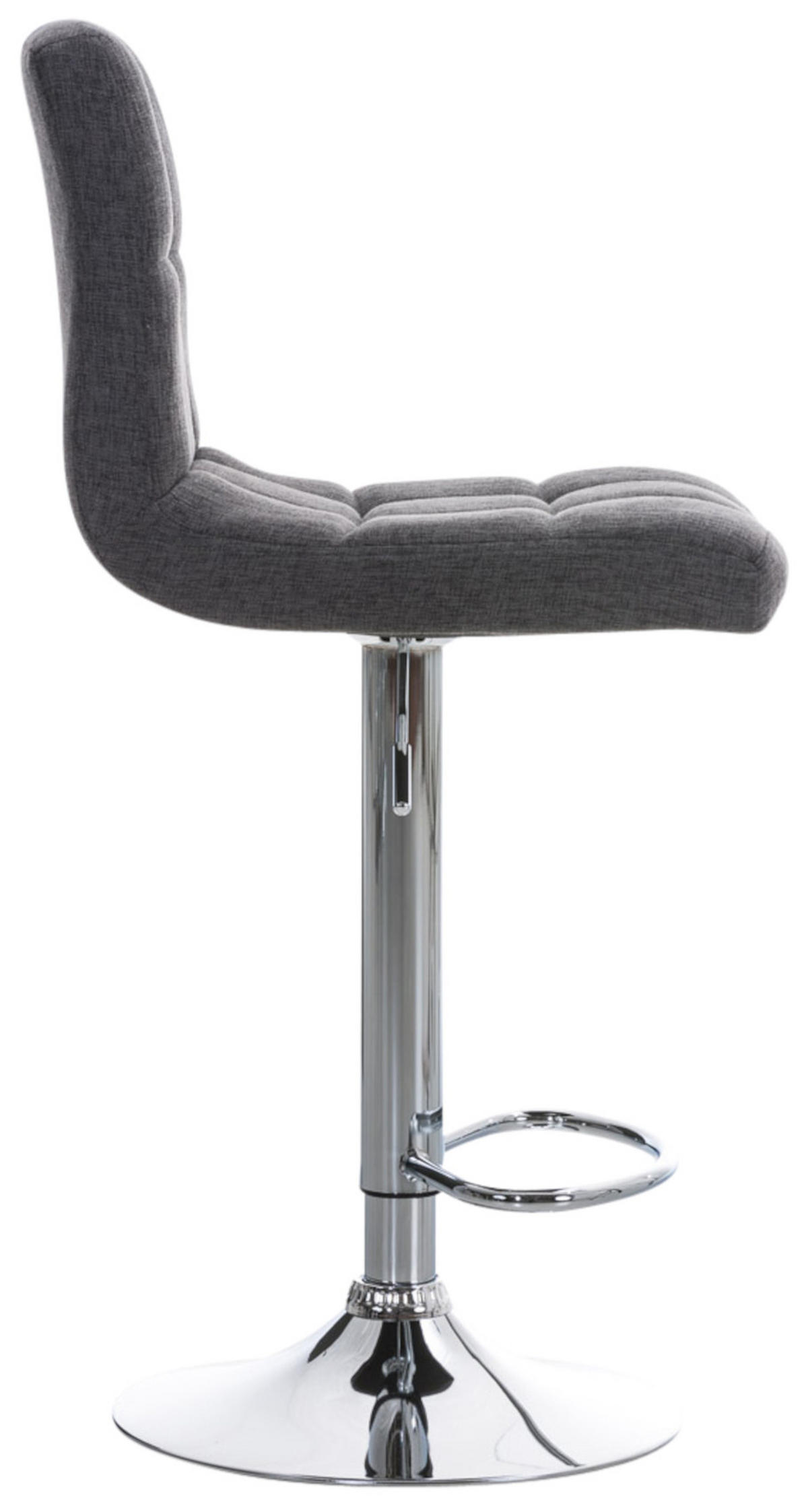 BARHOCKER 2er Set Peran STOFF C hellgrau - Chromfarben/Hellgrau, Textil/Metall (46/114/47cm) - TPFLiving