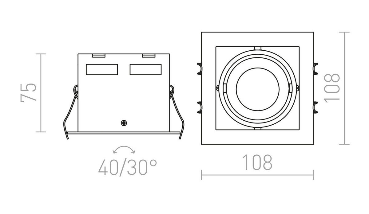 EINBAULEUCHTE LEDA Weiß 4 W - Weiß, Metall (108/108/10cm) - Rendl