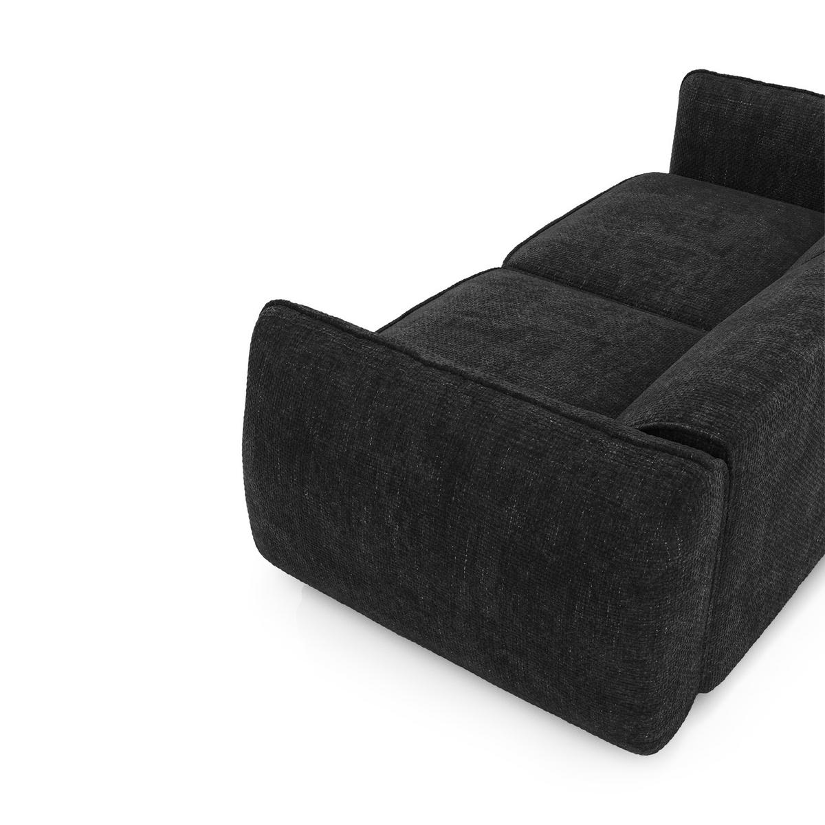 SOFA 4-SITZER Rastervelours Dunkles Anthrazit 230cm - Anthrazit, Textil (230/74/90cm) - Sia Home