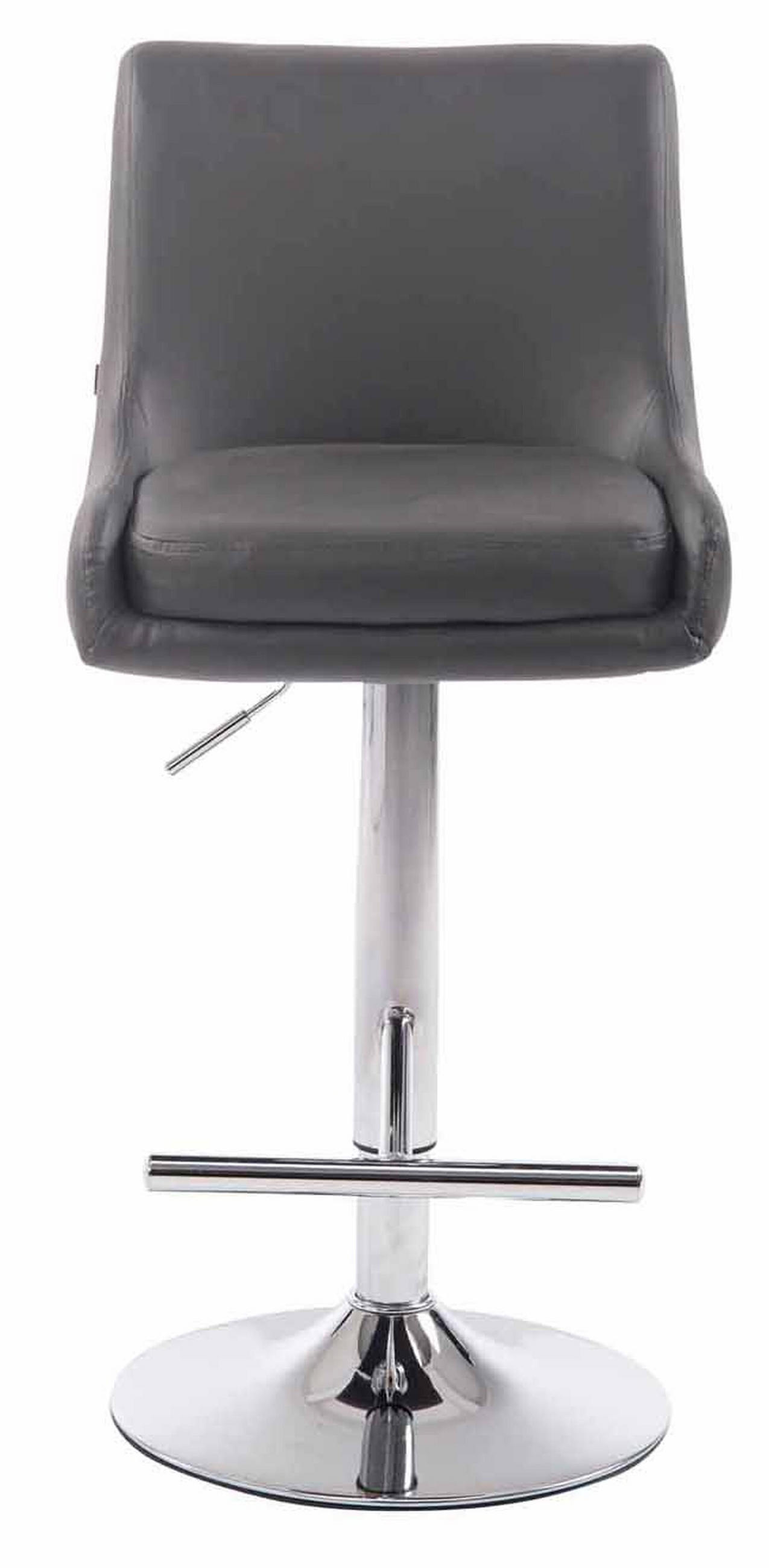 BARHOCKER Cludo, 2er Set, Gestell Metall in Chromoptik, Kunstleder Grau - Chromfarben/Grau, Kunststoff/Textil (43/100/50cm) - TPFLiving
