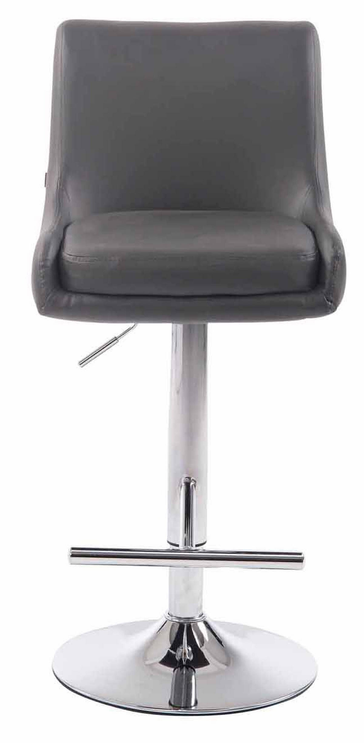 BARHOCKER Cludo, 2er Set, Gestell Metall in Chromoptik, Kunstleder Grau - Chromfarben/Grau, Kunststoff/Textil (43/100/50cm) - TPFLiving