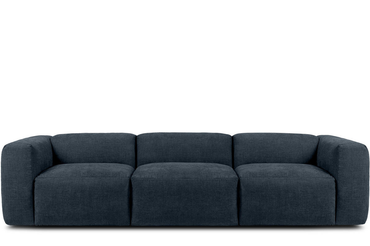 3-SITZER-MODULSOFA BUFFO mit extrem weicher und bequemer Sitzfläche, Gewebestoff, dunkelblau - Dunkelblau, Textil (290/73/96cm) - KONSIMO®