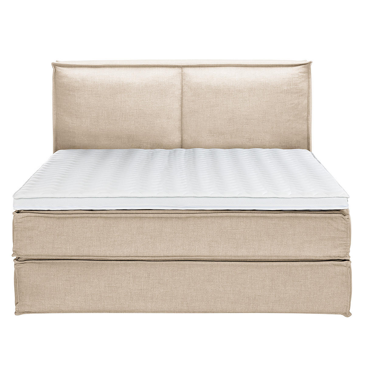 BOXSPRINGBETT mit Kopfteil - Premium - Beige, Textil (180/200cm) - home24