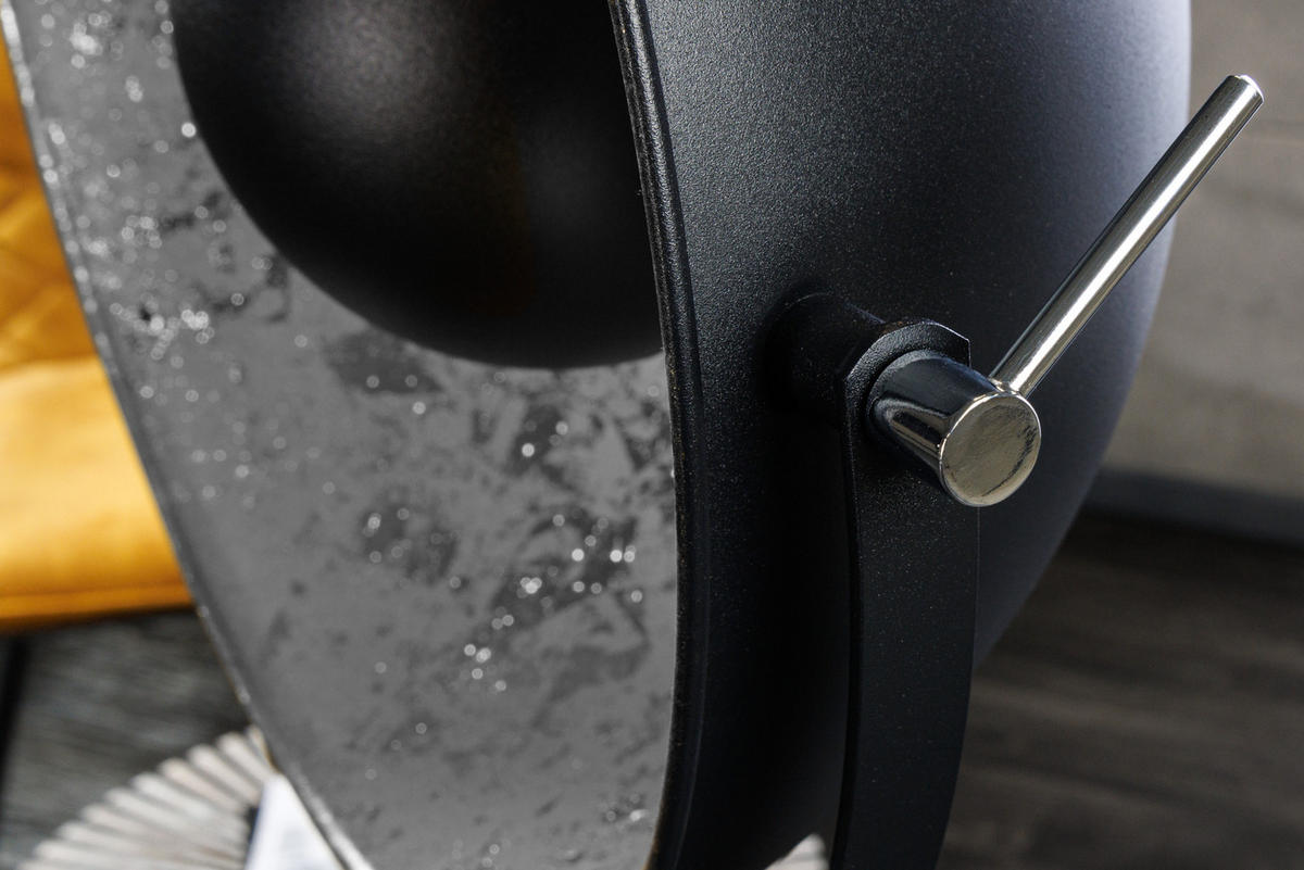 STEHLEUCHTE STUDIO Edelstahl Schwarz 145 cm - Silberfarben/Schwarz, Metall (51/51/146cm) - riess-ambiente