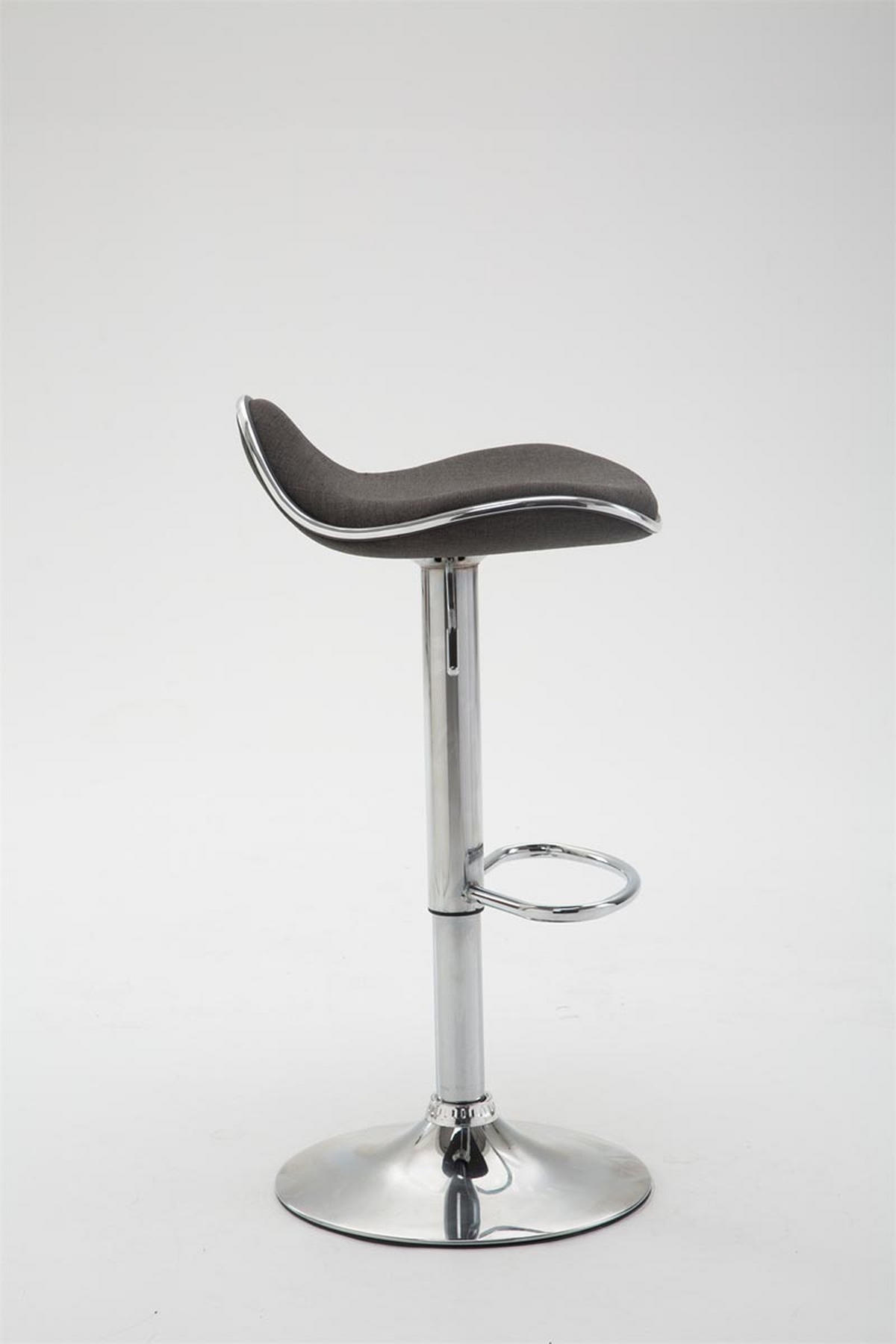 BARHOCKER Shangrila, Gestell Metall in Chromoptik, Stoff Dunkelgrau - Chromfarben/Dunkelgrau, Textil/Metall (45/91/45cm) - TPFLiving