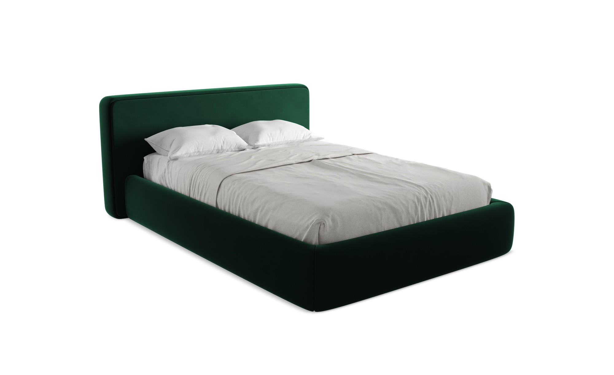 POLSTERBETT mit Bettkasten und Lattenrost 180x225 Grün - Dunkelgrün/Schwarz, Kunststoff/Textil (140/200cm) - Makamii