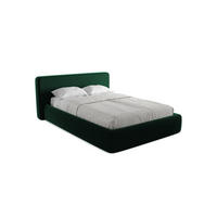 POLSTERBETT mit Bettkasten und Lattenrost 180x225 Grün - Dunkelgrün/Schwarz, Kunststoff/Textil (140/200cm) - Makamii